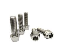RISON-Titanium Viti M6x1.0x16mm per Attacco Manubrio Bicicletta, 5pcs Bulloni in Titanio a Testa Conica per Stelo Bici, Vite di Fermo per Gambo MTB/Bici da Strada