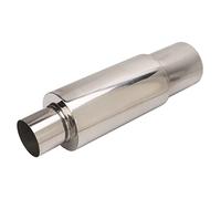 Risonatore di Scarico Aramox per Auto, Risonatore per Marmitta di Scarico Universale in Acciaio Inossidabile Ingresso 2,5 Pollici Tubo di Scarico 3,5 Pollici, Argento