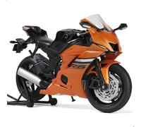 Risopen 1/12 moto giocattolo compatibile Yamaha YZF-R6, modello sportivo in lega di pressofusione, senza assemblaggio, mini-corsa, regalo per adulti e collezionisti (arancione)