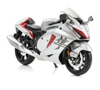 Risopen Giocattolo moto per bambini 1:12, lega mini modello di moto compatibile per Suzuki Hayabusa moto in miniatura replica regali di compleanno per il modello di moto fan argento
