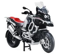 Risopen Modellino di moto in scala 1:12 Compatibile per BMW R1250 GS in plastica con modellino di moto pressofuso, nessun montaggio richiesto, mini motorrad finito per adulti e bambini (argento)