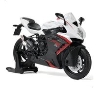 Risopen Regali per Vacanze Estive 1/12 Giocattolo Motociclistico Compatibile per MV Agusta F3 RR Classico Modello di Moto Italiano per Bambini e Adulti(bianco)