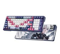 RisoPhy Tastiera meccanica wireless, 98 tasti guarnizione RGB 2,4 GHz/cablata/tastiera Bluetooth con interruttore lineare Hi-Fi personalizzato, presa hot-swap gamingKeyboard, tasti PBT/manopola di