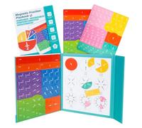 Risorse matematiche, materiale magnetico per calcoli di frazione, materiale Montessori, 102 pezzi, dischetti di rottura, piastrelle magnetiche e cerchi di rottura per bambini (verde)