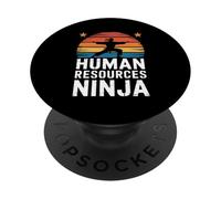 Risorse umane Ninja divertente dicendo retrò vintage PopSockets PopGrip Adesivo