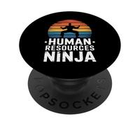 Risorse umane Ninja divertente dicendo retrò vintage PopSockets PopGrip Adesivo