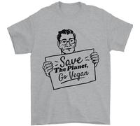 Risparmia Il Planet Go per Vegani Globale Riscaldamento Uomo T-Shirt 100% Cotone