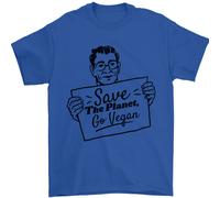 Risparmia Il Planet Go per Vegani Globale Riscaldamento Uomo T-Shirt 100% Cotone