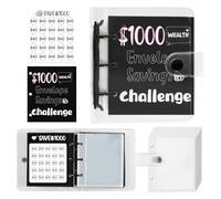 Risparmia la della busta, Libro con Sfide di risparmio,25 Buste Challenge Binder | Modo divertente e facile, Pianificatore di risparmio di cassa 1000$, ricevute riutilizzabili e organizzatori di