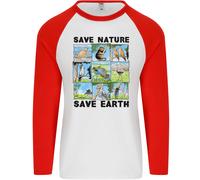 Risparmia Natura Risparmia Terra Ecology Ambiente Uomo L/S Baseball T-Shirt
