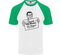 Risparmia The Planet Go per Vegani Globale Riscaldamento DA UOMO S/S T-Shirt