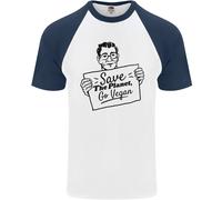 Risparmia The Planet Go per Vegani Globale Riscaldamento DA UOMO S/S T-Shirt