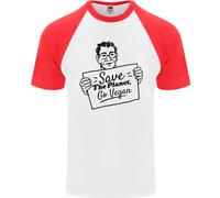 Risparmia The Planet Go per Vegani Globale Riscaldamento DA UOMO S/S T-Shirt