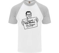 Risparmia The Planet Go per Vegani Globale Riscaldamento DA UOMO S/S T-Shirt