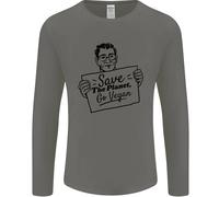 Risparmia The Planet Go Vegan Globale Riscaldamento Uomo Maniche