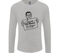 Risparmia The Planet Go Vegan Globale Riscaldamento Uomo Maniche