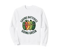 Risparmio di batterie Going Green Vegan Veggie Humor Felpa