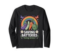 Risparmio di batterie Going Green Vegetariano Vegano Pianeta Terra Maglia a Manica