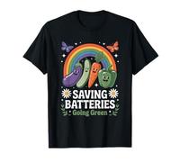 Risparmio di batterie Going Green Vegetariano Vegano Pianeta Terra Maglietta