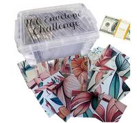 Risparmio di denaro - Sfida con 100 buste per risparmiare denaro, scatola per budget durevole, pratico organizzatore di denaro, strumento di finanza familiare, buste per il monitoraggio del budget