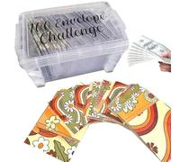 Risparmio di denaro - Sfida con 100 buste per risparmiare denaro, scatola per budget durevole, pratico organizzatore di denaro, strumento di finanza familiare, buste per il monitoraggio del budget