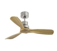 Faro Barcelona Ventilatore a pale Mini Lantau nichel opaco legno di pino motore a corrente continua
