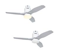 Risparmio Energetico Ventilatore Lampada Telecomando Aerodynamix Bianco Argento