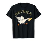 Rispect The Hustle Funny Goose Meme Duck Butter Baking Maglietta