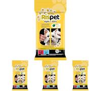 Rispet Salviette per Cani e Gatti, Detergenti e Idratanti per Occhi, Orecchie, Zampe e Pelo, Ingredienti di Origine Naturale - con estratto Biologico di Camomilla, 12 Salviettine (Confezione da 4)