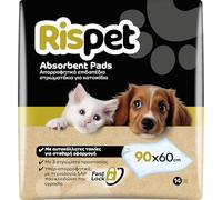 RISPET Tappetini Igienici per Cani 90x60cm, Alta Assorbenza con tecnologia Controlla Odori, 14 Unità