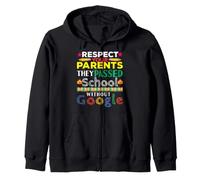 Rispetta i Genitori passati Senza Google Funny Back to School Felpa con Cappuccio