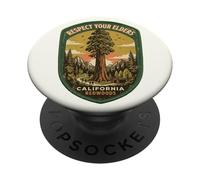 Rispetta i tuoi anziani California Redwoods Nature Arbor Day PopSockets PopGrip Adesivo