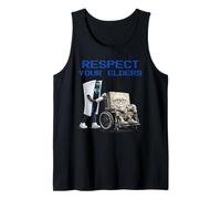 Rispetta i Tuoi Anziani Console di Gioco Retro Funny Gamer Canotta