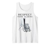 Rispetta i Tuoi Anziani Console di Gioco Retro Funny Gamer Canotta