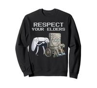 Rispetta i Tuoi Anziani Console di Gioco Retro Funny Gamer Felpa