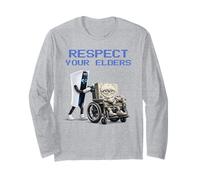 Rispetta i Tuoi Anziani Console di Gioco Retro Funny Gamer Maglia a Manica