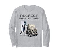 Rispetta i Tuoi Anziani Console di Gioco Retro Funny Gamer Maglia a Manica