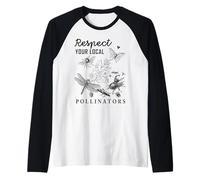 Rispetta i Tuoi impollinatori Locali Maglia con Maniche Raglan