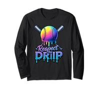 Rispetta il gelato di baseball del gocciolamento divertente Street Swag Style Maglia a Manica