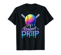 Rispetta il gelato di baseball del gocciolamento divertente Street Swag Style Maglietta