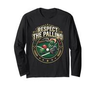 Rispetta Il Pallino Bocce Giocatore Italiano Palla Gioco Bocce Maglia a Manica