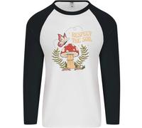 Rispetta Il Suolo Rane Cambiamento Climatico Hippy Uomo L/S Maglietta Baseball