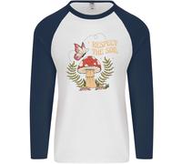 Rispetta Il Suolo Rane Cambiamento Climatico Hippy Uomo L/S Maglietta Baseball