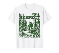 Rispetta la Gente del Posto Bigfoot Forest Nature Humor Design Maglietta