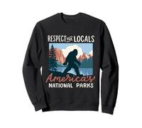 Rispetta la gente del posto Parchi nazionali americani Retro Bigfoot Felpa