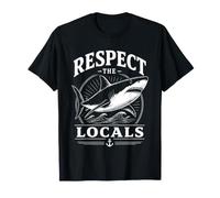 Rispetta la Gente del Posto Shark Ocean Beach Humor Maglietta