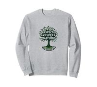 Rispetta Rispetto Natura Albero Design Ecologico Felpa, Unisex per Adulti, Grigio Melange, XL