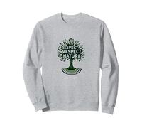 Rispetta Rispetto Natura Albero Design Ecologico Felpa, Unisex per Adulti, Grigio Melange, XXL