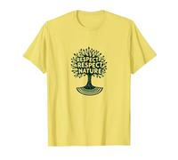 Rispetta Rispetto Natura Albero Design Ecologico Maglietta, Uomo, Limone, 3XL
