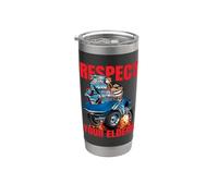 Rispettare i vostri anziani divertente classico auto cartone animato illustrazione Bicchiere termico in acciaio inox doppia parete